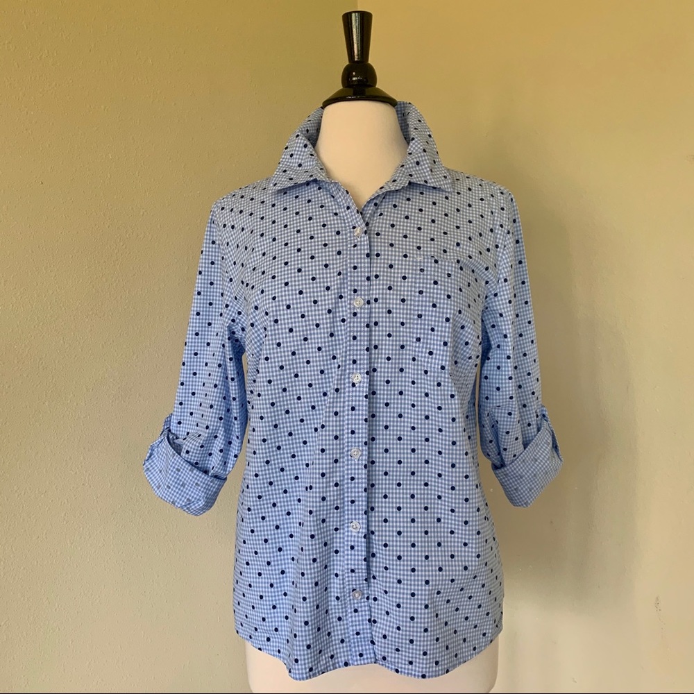 Karen Scott Button-down Shirt Blue Size XL Petite